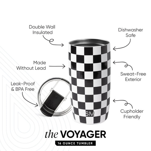 Voyager Tumbler with Clear Flip Lid & Straw