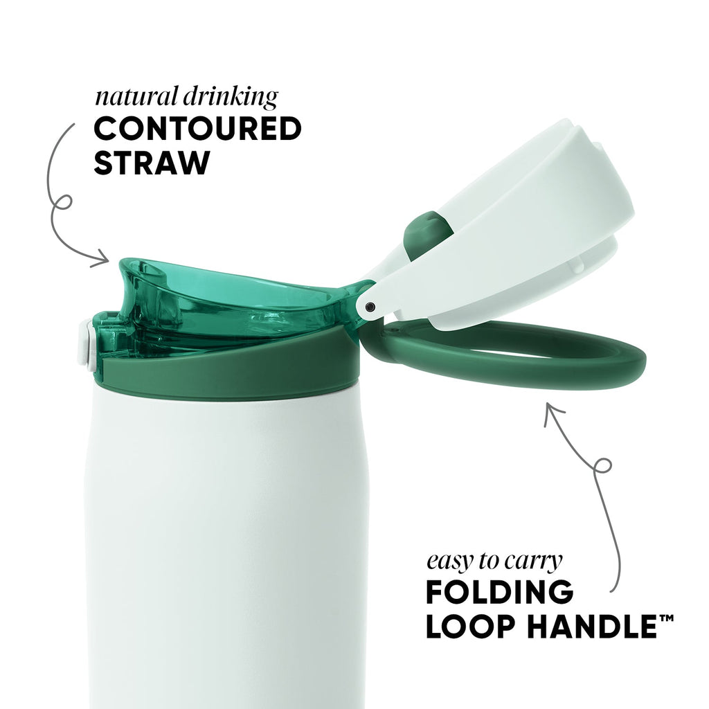 Simple Modern Mesa Loop Water Bottle with Straw | 30oz Cup Holder Friendly Insulated Stainless Steel Bottles for Travel, Sports and School | Agave