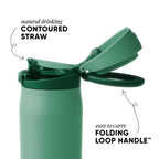 Simple Modern Mesa Loop Water Bottle with Straw | 30oz Cup Holder Friendly Insulated Stainless Steel Bottles for Travel, Sports and School | Basil