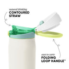 Simple Modern Mesa Loop Water Bottle with Straw | 30oz Cup Holder Friendly Insulated Stainless Steel Bottles for Travel, Sports and School | Coconut