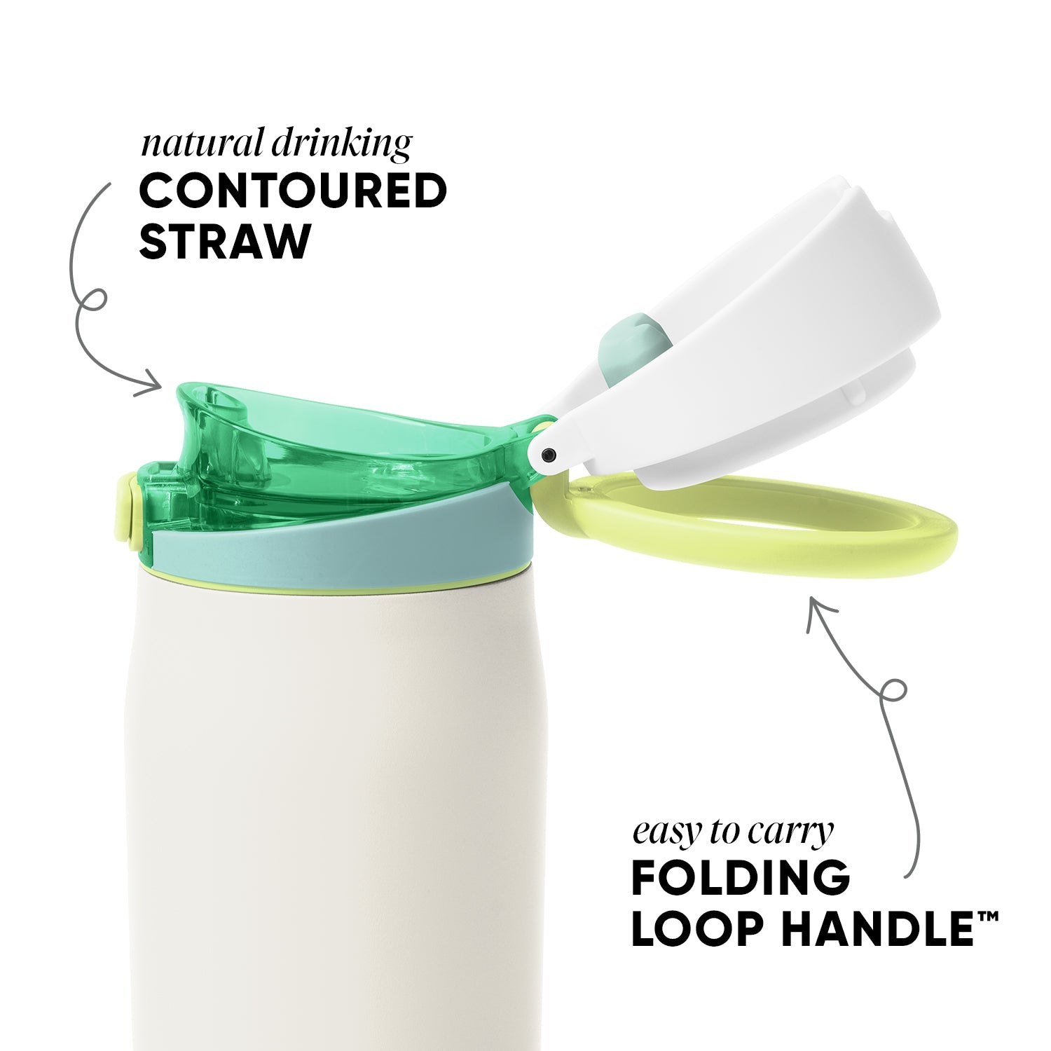 Simple Modern Mesa Loop Water Bottle with Straw | 30oz Cup Holder Friendly Insulated Stainless Steel Bottles for Travel, Sports and School | Coconut
