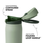 Simple Modern Mesa Loop Water Bottle with Straw | 24oz Cup Holder Friendly Insulated Stainless Steel Bottles for Travel, Sports and School | Eucalyptus Mix