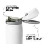 Simple Modern Mesa Loop Water Bottle with Straw | 30oz Cup Holder Friendly Insulated Stainless Steel Bottles for Travel, Sports and School | Frosty Snowflake