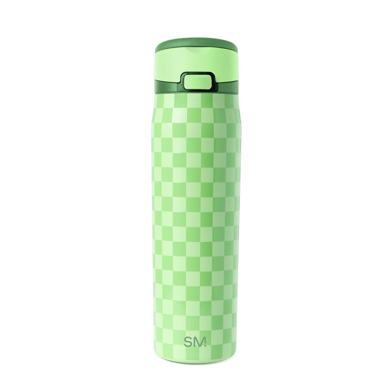 Simple Modern Mesa Loop Water Bottle with Straw | 24oz Cup Holder Friendly Insulated Stainless Steel Bottles for Travel, Sports and School | Lime Checkmate