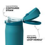 Simple Modern Mesa Loop Water Bottle with Straw | 24oz Cup Holder Friendly Insulated Stainless Steel Bottles for Travel, Sports and School | Maui