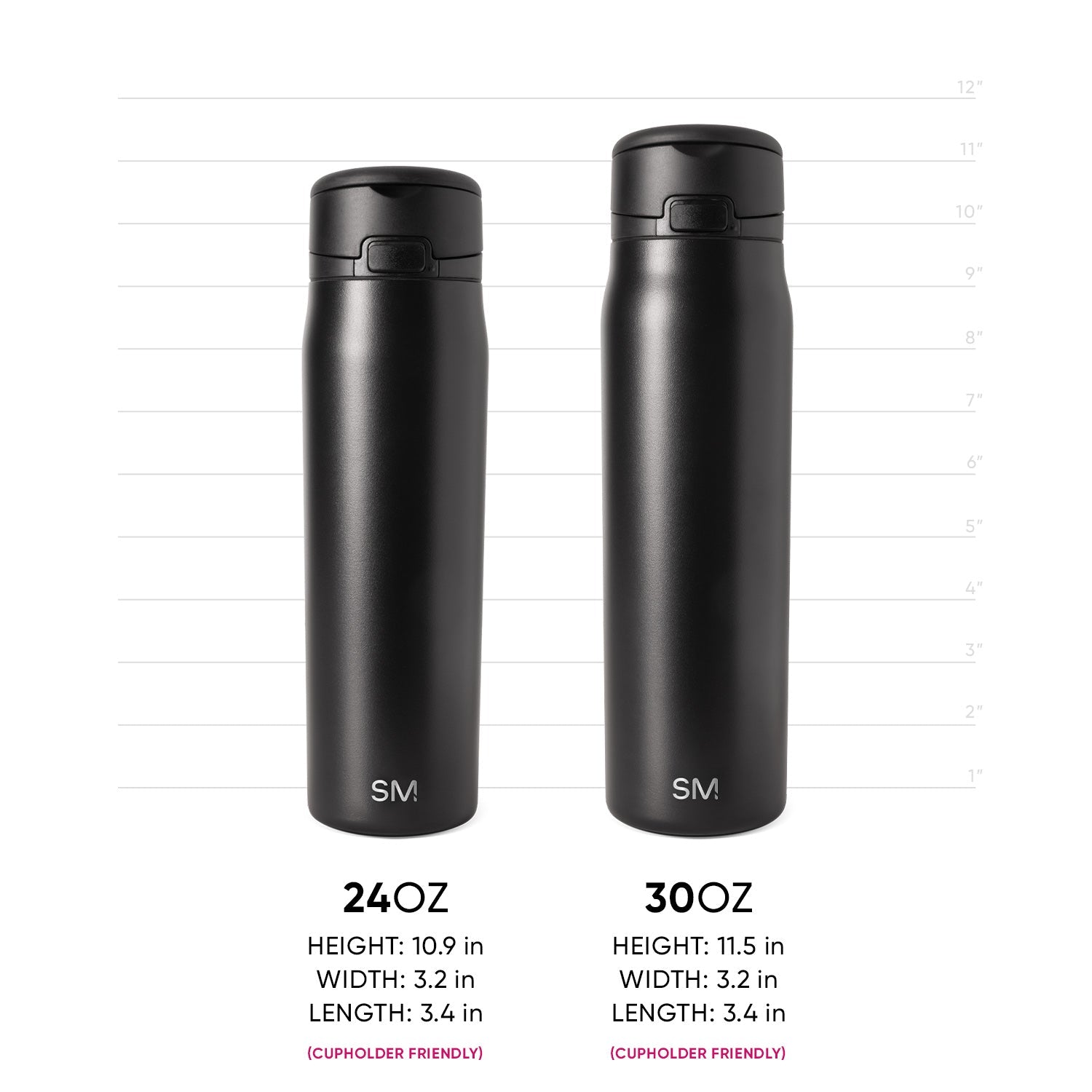 Simple Modern Mesa Loop Water Bottle with Straw | 30oz Cup Holder Friendly Insulated Stainless Steel Bottles for Travel, Sports and School | Black and White Hopscotch