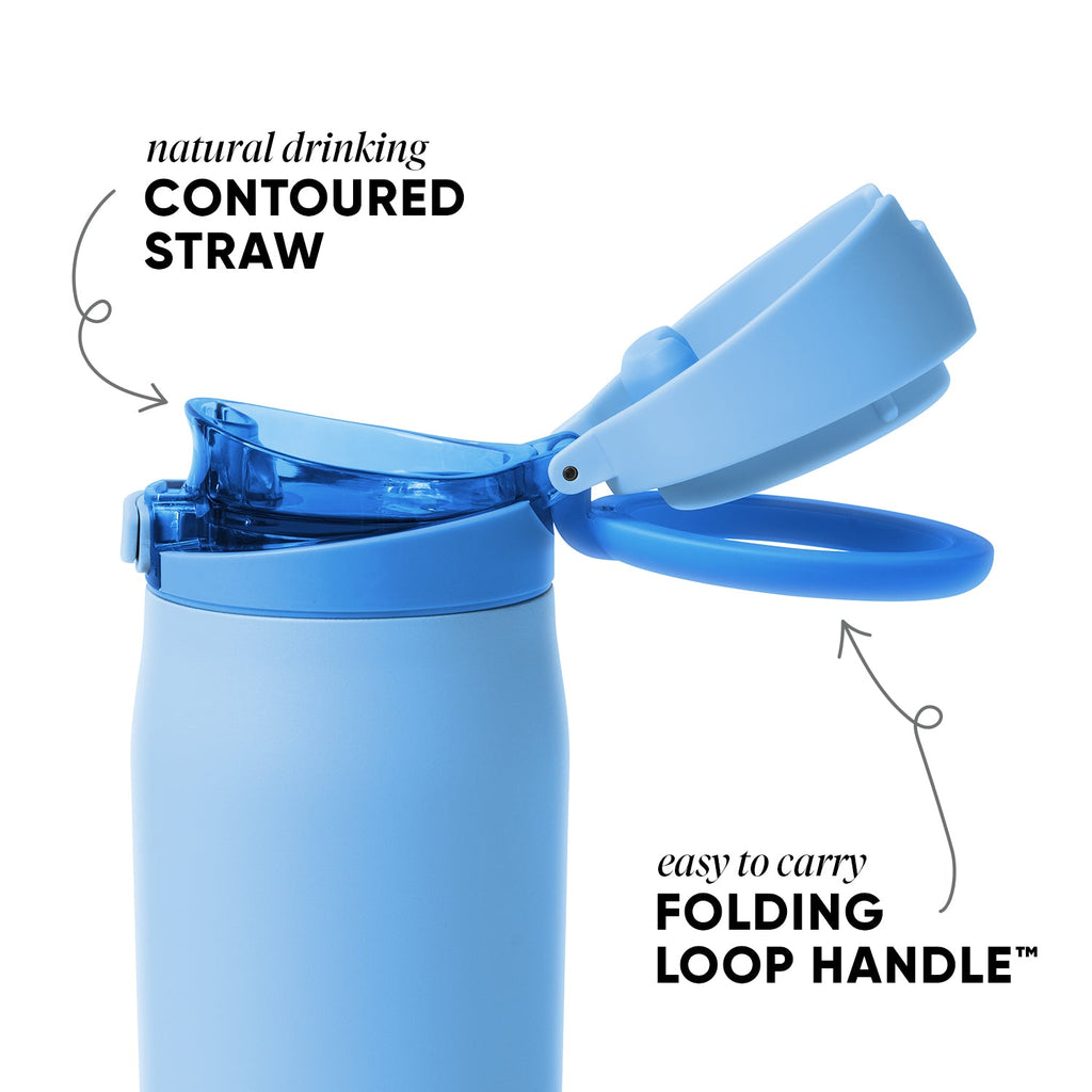 Simple Modern Mesa Loop Water Bottle with Straw | 24oz Cup Holder Friendly Insulated Stainless Steel Bottles for Travel, Sports and School | Snow Day