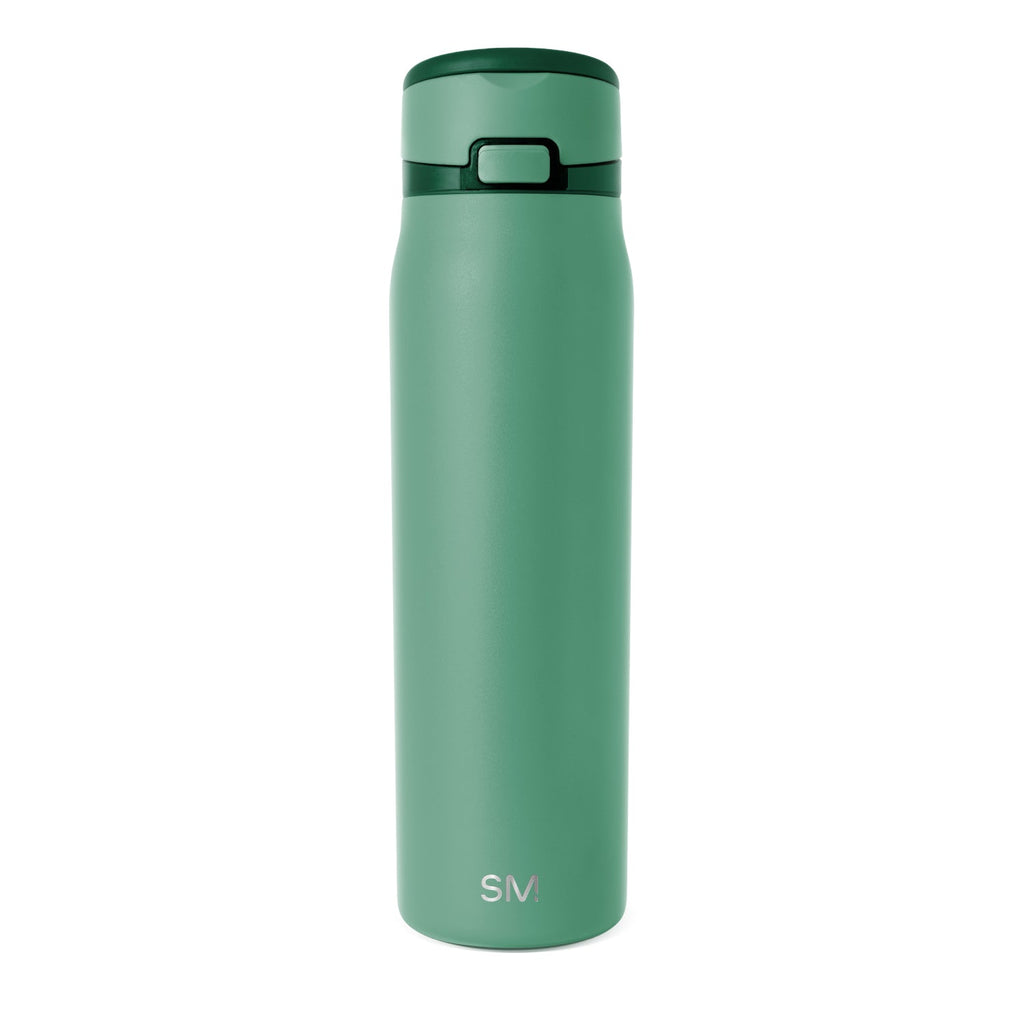 Simple Modern Mesa Loop Water Bottle with Straw | 30oz Cup Holder Friendly Insulated Stainless Steel Bottles for Travel, Sports and School | Basil