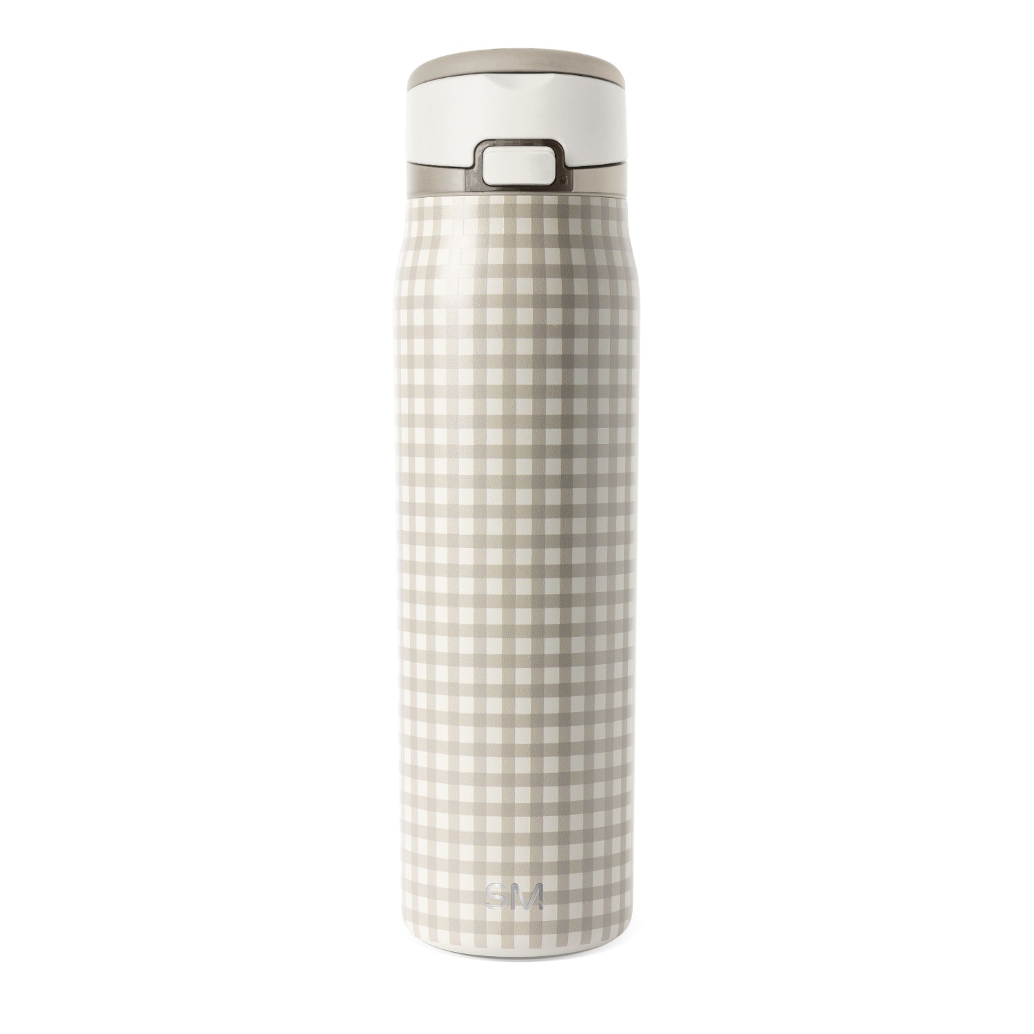 Simple Modern Mesa Loop Water Bottle with Straw | 30oz Cup Holder Friendly Insulated Stainless Steel Bottles for Travel, Sports and School | Cream Gingham
