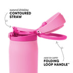 Simple Modern Mesa Loop Water Bottle with Straw | 24oz Cup Holder Friendly Insulated Stainless Steel Bottles for Travel, Sports and School | Dragon Fruit Mix