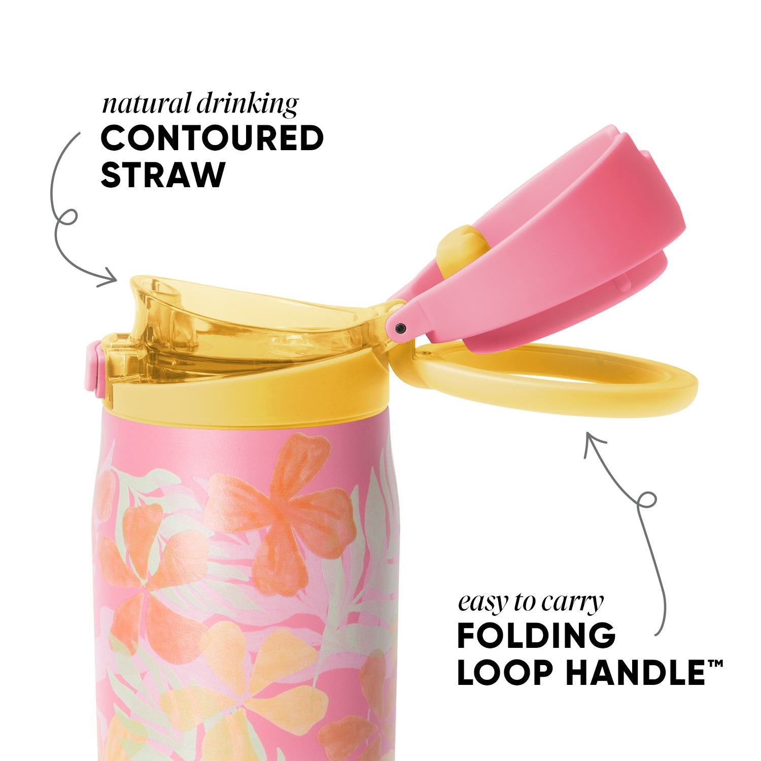 Simple Modern Mesa Loop Water Bottle with Straw | 30oz Cup Holder Friendly Insulated Stainless Steel Bottles for Travel, Sports and School | Hawaiian Paradise