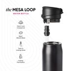 Simple Modern Mesa Loop Water Bottle with Straw | 30oz Cup Holder Friendly Insulated Stainless Steel Bottles for Travel, Sports and School | Maroon Boho Paisley