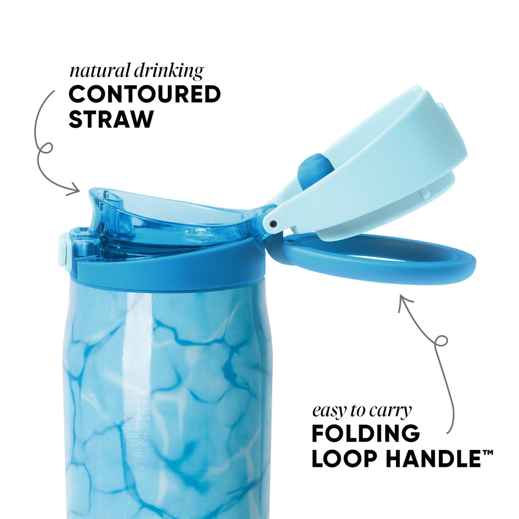 Simple Modern Mesa Loop Water Bottle with Straw | 30oz Cup Holder Friendly Insulated Stainless Steel Bottles for Travel, Sports and School | Pool Day