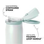 Simple Modern Mesa Loop Water Bottle with Straw | 30oz Cup Holder Friendly Insulated Stainless Steel Bottles for Travel, Sports and School | Spring Air Pearl