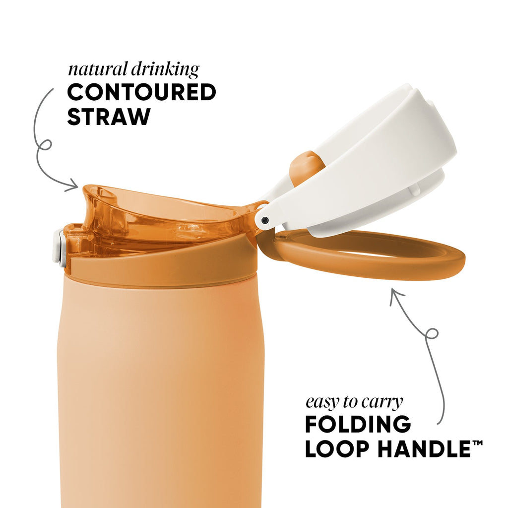 Simple Modern Mesa Loop Water Bottle with Straw | 30oz Cup Holder Friendly Insulated Stainless Steel Bottles for Travel, Sports and School | Toast