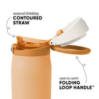 Simple Modern Mesa Loop Water Bottle with Straw | 30oz Cup Holder Friendly Insulated Stainless Steel Bottles for Travel, Sports and School | Toast