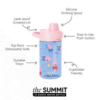 Summit Kids Plastic Water Bottle with Simple Flip Straw Lid