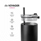 Voyager Tumbler with Clear Flip Lid & Straw